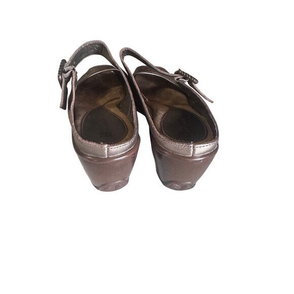 White Mountain bronze peep toe leather sandals size 9M - Picture 5 of 6